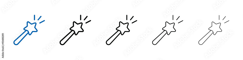 Poster magic wand icon outline vector logo for web ui