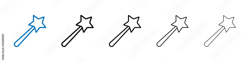Poster Magic wand icon Outline vector logo for web ui