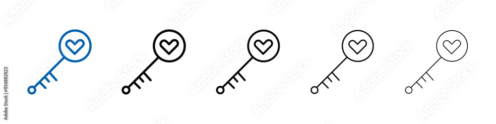 Aufkleber Magic Key icon Outline vector logo for web ui