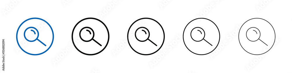 Poster Magnifying glass icon Outline vector logo for web ui