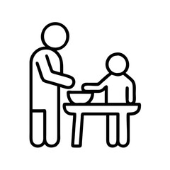 parent and child baking together icon, parent and child baking together vector, 