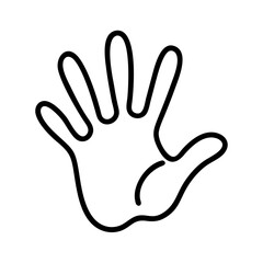 kid s handprint icon, son and daughter day line art, son and daughter day icon - simple black line art icon of kid s handprint, for son and daughter day celebrations. son and daughter day vector art.