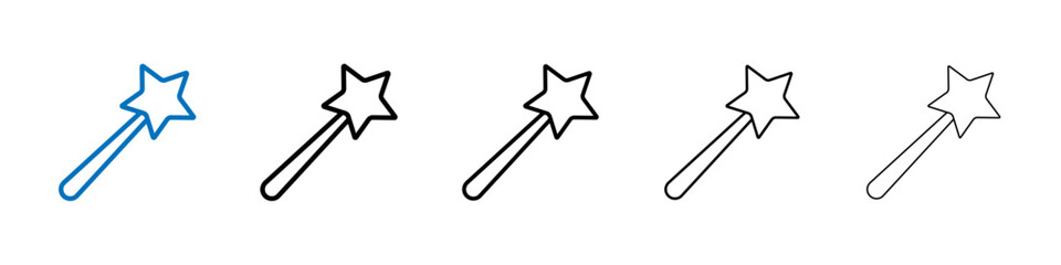 Magic wand icon Outline vector logo for web ui