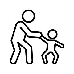 parent and child playing together icon, parent and child playing together vector.