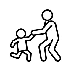 parent and child playing together icon, parent and child playing together vector.