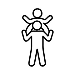 parent carrying child on shoulders icon, parent carrying child on shoulders vector.