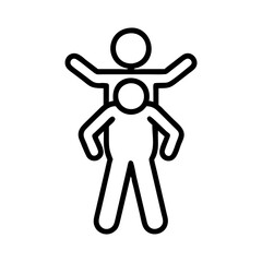 parent carrying child on shoulders icon, parent carrying child on shoulders vector.