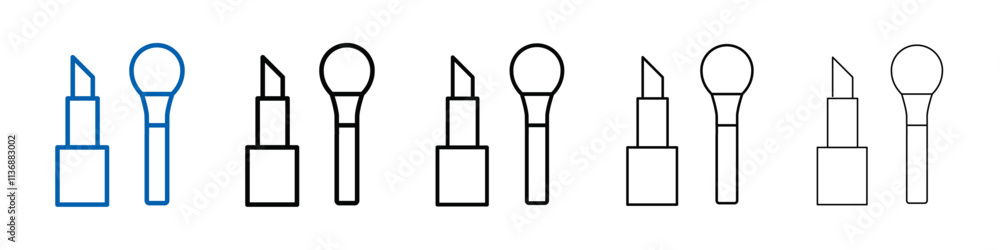 Poster makeup icon outline vector logo for web ui