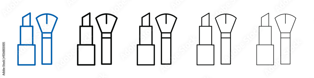 Poster makeup icon outline vector logo for web ui