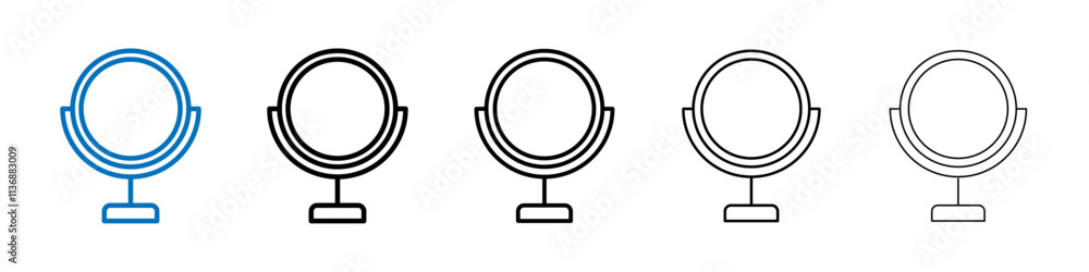Poster makeup mirror icon outline vector logo for web ui