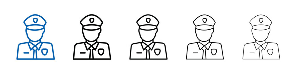 Male chief officer icon Outline vector logo for web ui