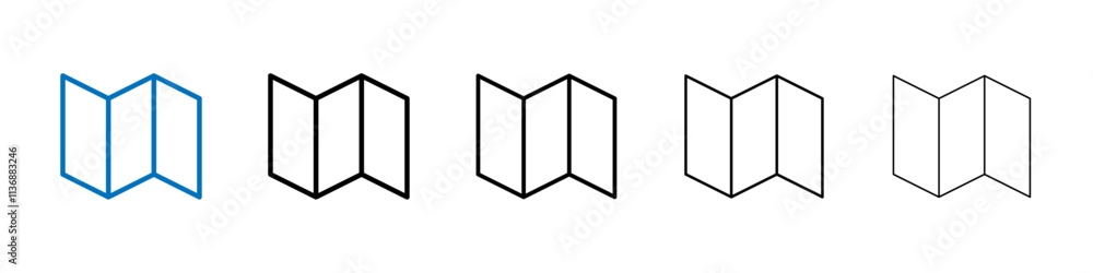 Poster map icon outline vector logo for web ui