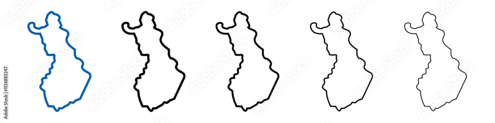 Poster map of finland icon outline vector logo for web ui