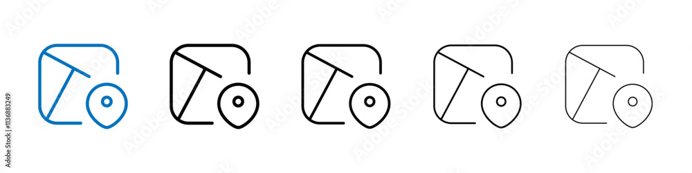 Poster Map icon Outline vector logo for web ui