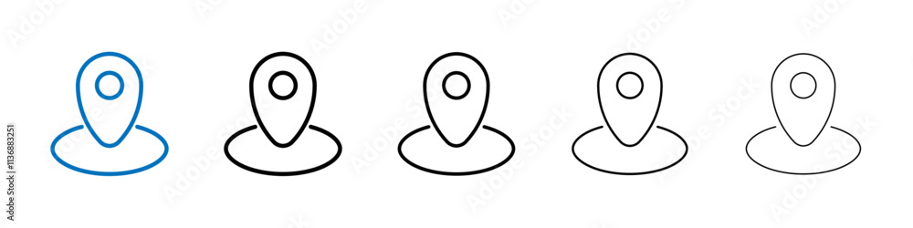 Poster map marker icon outline vector logo for web ui