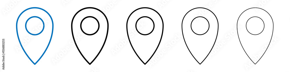 Poster Map marker icon Outline vector logo for web ui