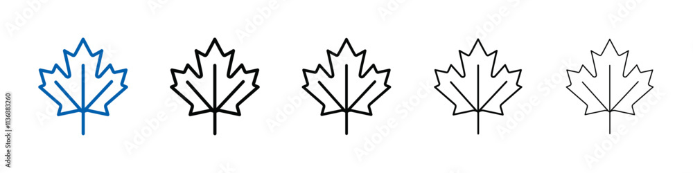 Aufkleber maple leaf icon outline vector logo for web ui