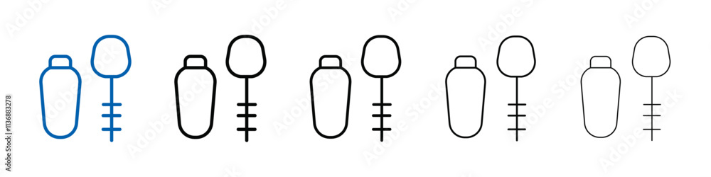 Poster mascara brush icon outline vector logo for web ui