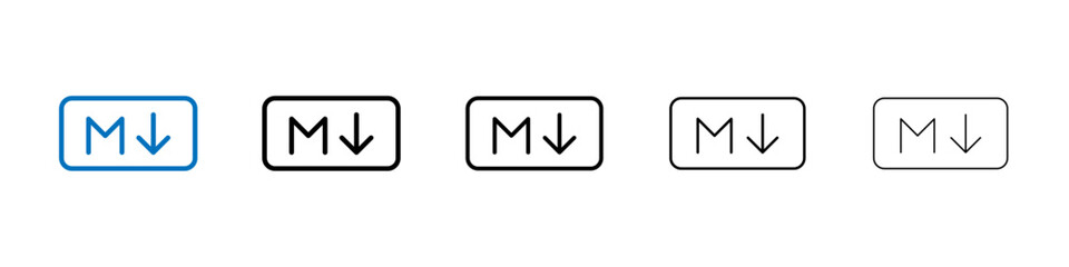 Markdown icon Outline vector logo for web ui