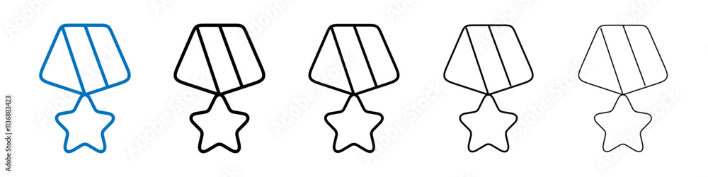 Poster medal icon outline vector logo for web ui