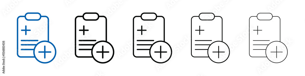 Poster medical clipboard form icon outline vector logo for web ui