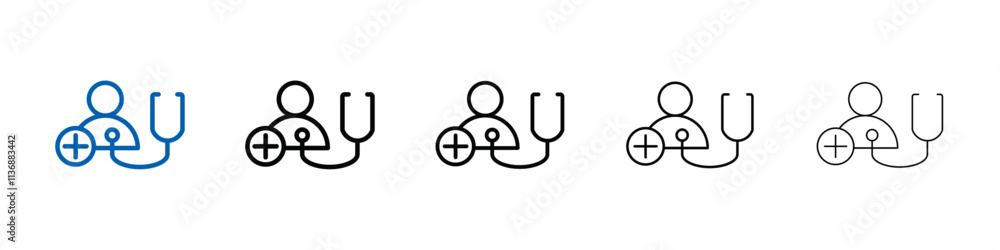 Poster medical check-up icon outline vector logo for web ui