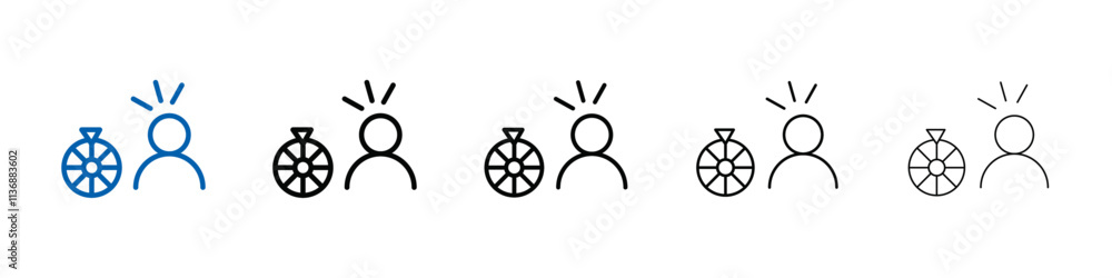 Poster men luck icon outline vector logo for web ui