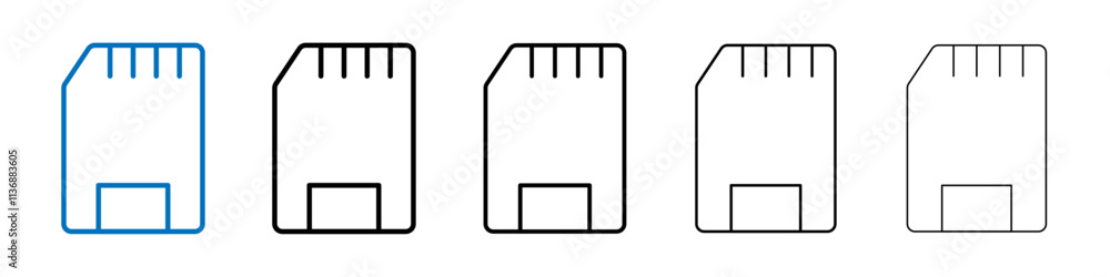 Poster memory card icon outline vector logo for web ui