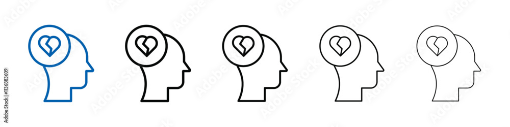 Poster mental disorder icon outline vector logo for web ui