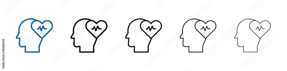 Poster mental health icon outline vector logo for web ui