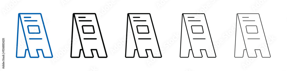 Poster menu board icon outline vector logo for web ui