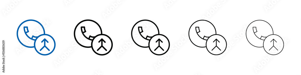 Poster merge call icon outline vector logo for web ui