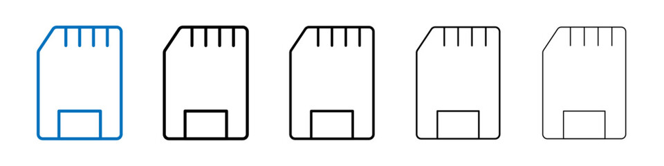 Memory card icon Outline vector logo for web ui