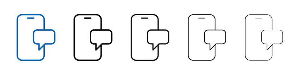 Fototapeta premium Message phone icon Outline vector logo for web ui
