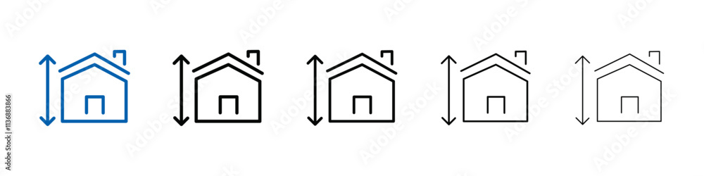 Aufkleber Minimum ceiling heights icon Outline vector logo for web ui