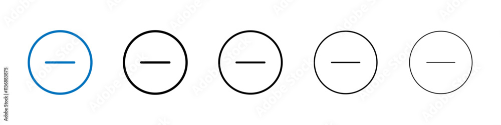 Poster minus icon outline vector logo for web ui