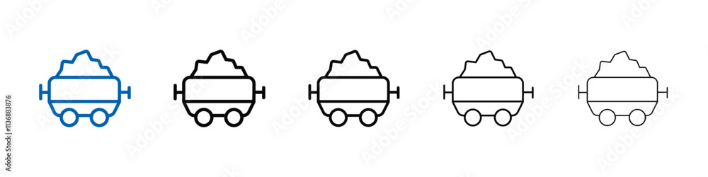 Aufkleber Mining Cart icon Outline vector logo for web ui