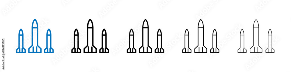 Poster missile icon outline vector logo for web ui