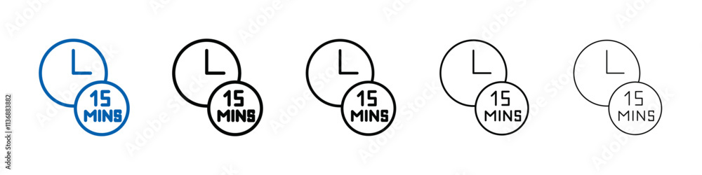 Aufkleber minute timer icon outline vector logo for web ui