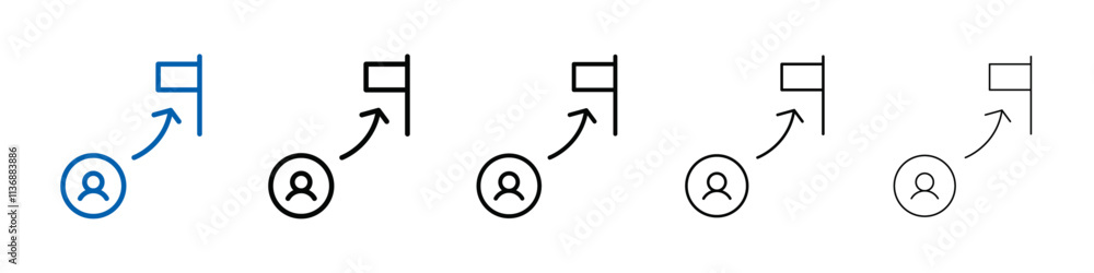 Poster Mission Path icon Outline vector logo for web ui