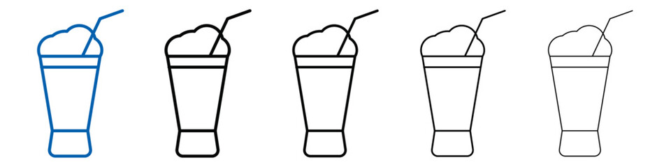 Milk shake icon Outline vector logo for web ui