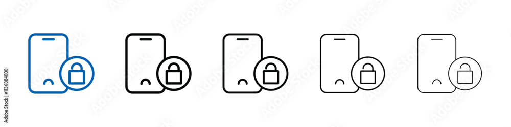 Poster Mobile Unlock icon Outline vector logo for web ui