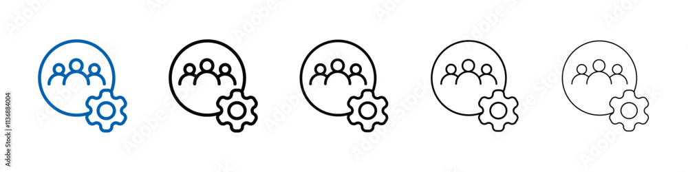 Aufkleber Modern teamwork icon Outline vector logo for web ui