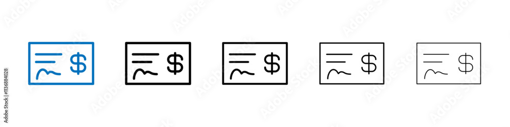 Poster Money check icon Outline vector logo for web ui