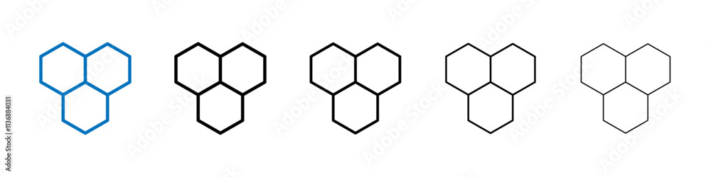 Poster Molecule icon Outline vector logo for web ui