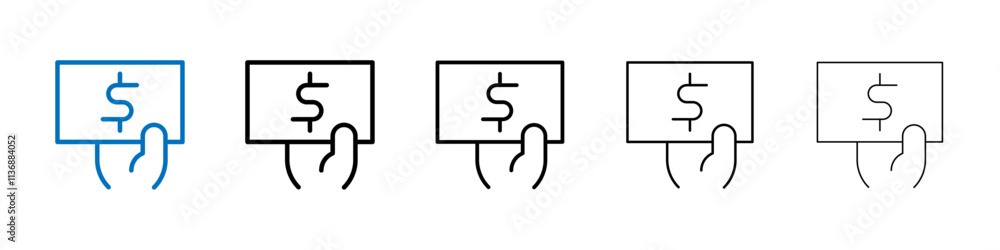 Poster money donation icon outline vector logo for web ui