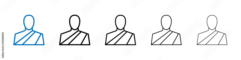 Aufkleber monk icon outline vector logo for web ui