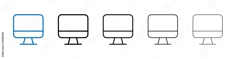 Poster Monitor icon Outline vector logo for web ui