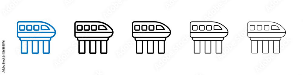 Poster Monorail icon Outline vector logo for web ui