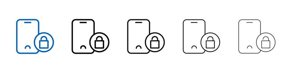 Mobile Unlock icon Outline vector logo for web ui